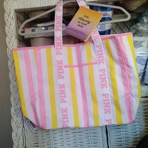 Pink fabric tote